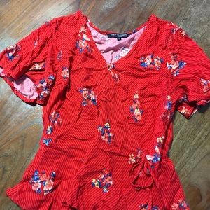 Flowy faux wrap top